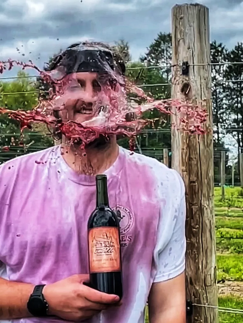 a person holding a wine glass